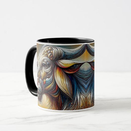 Ein Büffelbild. Tasse (Vorderseite Links)
