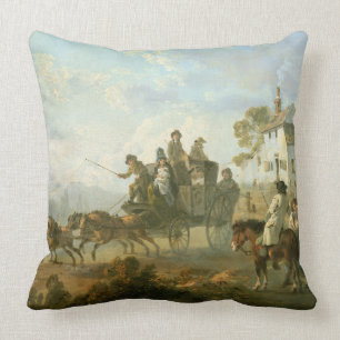 Ein Bühne-Zug auf einer Land-Straße, 1792 (Öl a Kissen