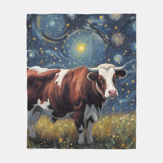 Ein Bull in der frühen Nacht Fleecedecke (Vorderseite)