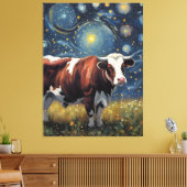 Ein Bull in der frühen Nacht Leinwanddruck (Insitu (Wohnzimmer))