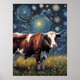 Ein Bull in der frühen Nacht Poster