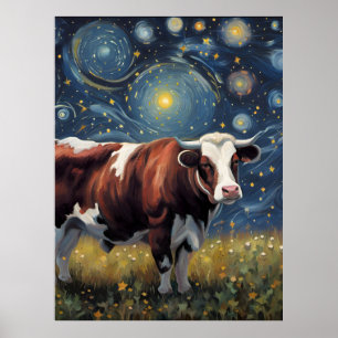 Ein Bull in der frühen Nacht Poster