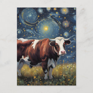 Ein Bull in der frühen Nacht Postkarte