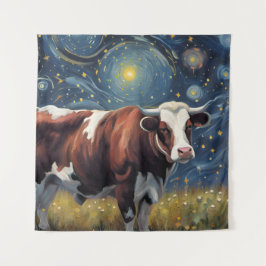 Ein Bull in der frühen Nacht Wandteppich