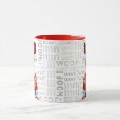 Ein Bull Terrier Santa in einem Pullover Hintergru Tasse (Zentrum)