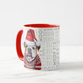 Ein Bulldog-Weihnachtsmann in einem Pullover auf H Tasse (Vorderseite Links)