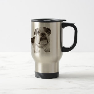 Ein Bulldog-Welpe Reisebecher