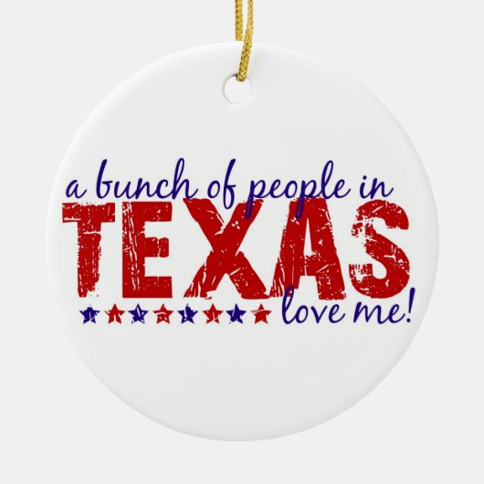Ein Bündel Leute in Texas-Liebe ich! Verzierung Keramik Ornament (Vorne)