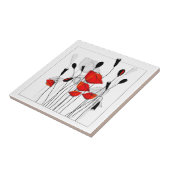 Ein Bündel rote Mohnblumen Fliese (Seite)