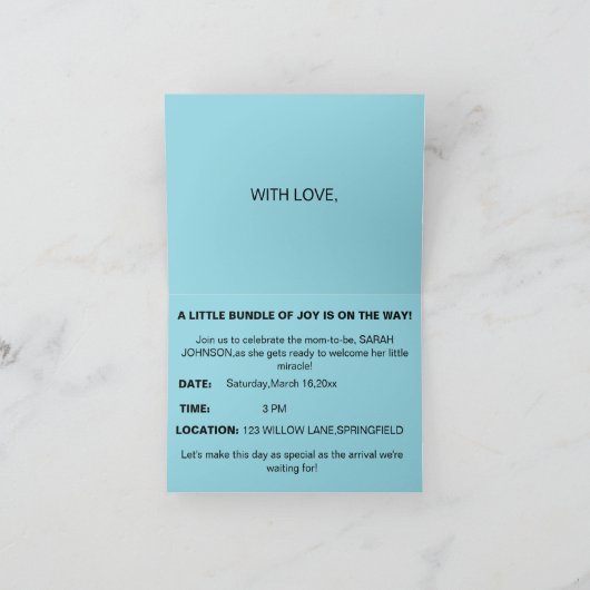 EIN BUNDLE DER FREUNDLICHKEIT DANKESKARTE (Innenseite)