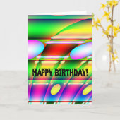 Ein bunter abstrakter Geburtstag Karte (Gelbe Blume)