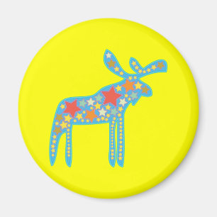 Ein bunter galaktischer Elch Magnet
