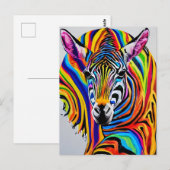 Ein bunter Regenbogenzebra Postkarte (Vorne/Hinten)