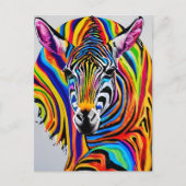 Ein bunter Regenbogenzebra Postkarte (Vorderseite)