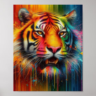 Ein bunter Tiger Poster