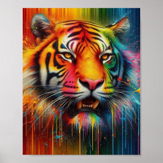 Ein bunter Tiger Poster (Vorne)
