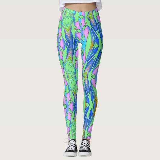 Ein buntes abstraktes Muster "Ratti_Creative_Arts" Leggings (Vorderseite)