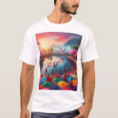 ein buntes Bild von Menschen in einem See mit eine T-Shirt (Vorderseite)