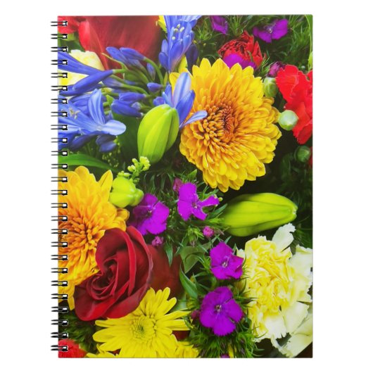 Ein buntes Blumendesign Notizblock (Vorderseite)