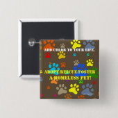 Ein buntes Button-Sprichwort, wie Tiere dem Leben Button (Vorne & Hinten)