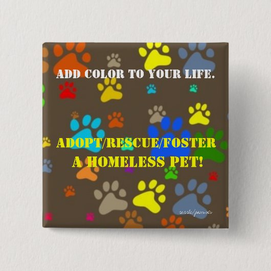 Ein buntes Button-Sprichwort, wie Tiere dem Leben Button (Vorderseite)