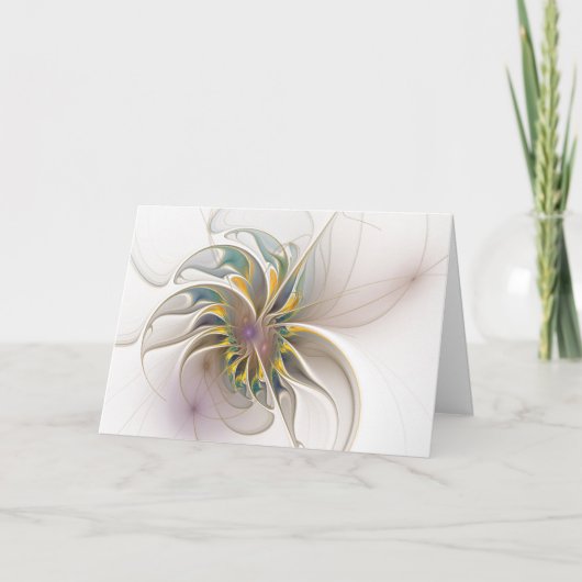 Ein buntes Fraktal-Ornament. Abstrakte Blume (Vorderseite)