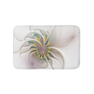 Ein buntes Fraktal-Ornament. Abstrakte Blume Badematte