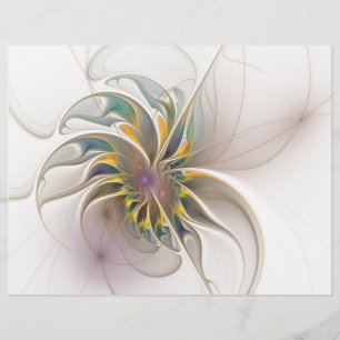 Ein buntes Fraktal-Ornament. Abstrakte Blume Briefbogen