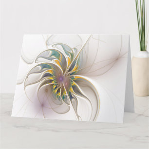 Ein buntes Fraktal-Ornament. Abstrakte Blume Dankeskarte
