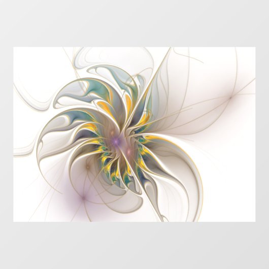 Ein buntes Fraktal-Ornament. Abstrakte Blume Fensteraufkleber (Blatt)