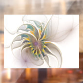 Ein buntes Fraktal-Ornament. Abstrakte Blume Fensteraufkleber (Blatt 2)