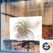 Ein buntes Fraktal-Ornament. Abstrakte Blume Fensteraufkleber (Café-Fenster)