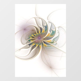 Ein buntes Fraktal-Ornament. Abstrakte Blume Fensteraufkleber