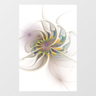 Ein buntes Fraktal-Ornament. Abstrakte Blume Fensteraufkleber