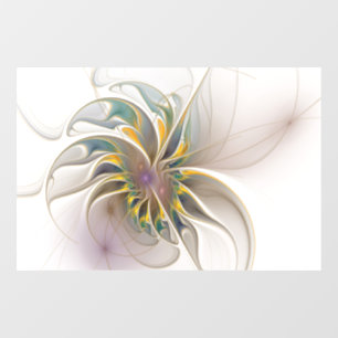 Ein buntes Fraktal-Ornament. Abstrakte Blume Fensteraufkleber