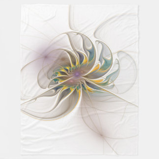 Ein buntes Fraktal-Ornament. Abstrakte Blume Fleecedecke