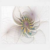 Ein buntes Fraktal-Ornament. Abstrakte Blume Fleecedecke (Vorderseite (Horizontal))