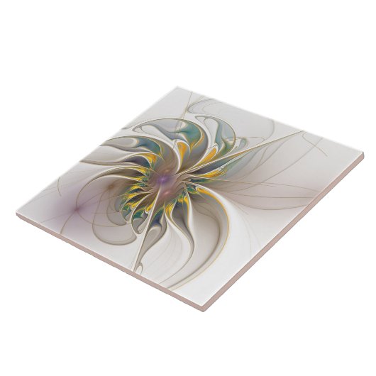 Ein buntes Fraktal-Ornament. Abstrakte Blume Fliese (Seite)