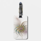 Ein buntes Fraktal-Ornament. Abstrakte Blume Gepäckanhänger (Rückseite vertikal)