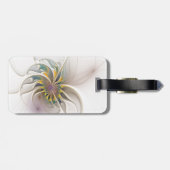 Ein buntes Fraktal-Ornament. Abstrakte Blume Gepäckanhänger (Rückseite horizontal)
