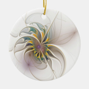 Ein buntes Fraktal-Ornament. Abstrakte Blume Keramik Ornament