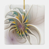 Ein buntes Fraktal-Ornament. Abstrakte Blume Keramikornament (Rückseite)