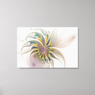 Ein buntes Fraktal-Ornament. Abstrakte Blume Leinwanddruck