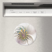 Ein buntes Fraktal-Ornament. Abstrakte Blume Magnet (In Situ (Geschirrspüler))