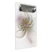 Ein buntes Fraktal-Ornament. Abstrakte Blume Mini Klemmbrett (Schrägansicht)