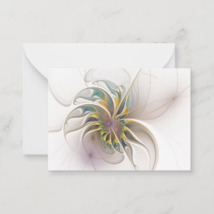 Ein buntes Fraktal-Ornament. Abstrakte Blume Mitteilungskarte