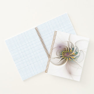 Ein buntes Fraktal-Ornament. Abstrakte Blume Notizblock