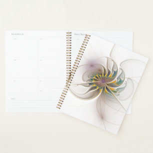 Ein buntes Fraktal-Ornament. Abstrakte Blume Planer
