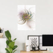 Ein buntes Fraktal-Ornament. Abstrakte Blume Poster (Heimbüro)