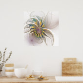 Ein buntes Fraktal-Ornament. Abstrakte Blume Poster (Küche)